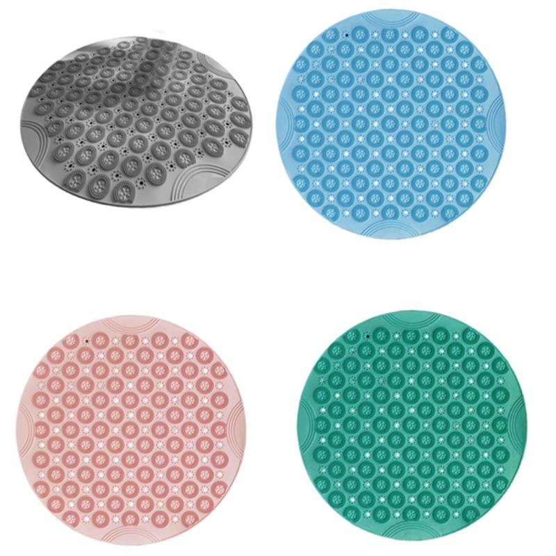 Duschmatte Badematte, Runde Antirutsch-Oberfläche Mit Saugnäpfen und Abflusslöchern