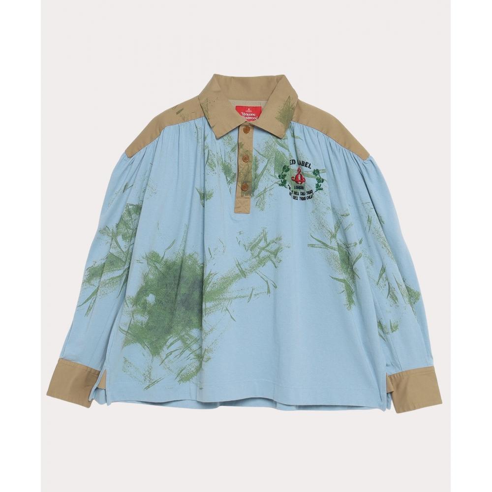 

Лагерная рубашка Vivienne Westwood Japan Cotton BD Tenshiku со стеклянным пятном и принтом 1612341006