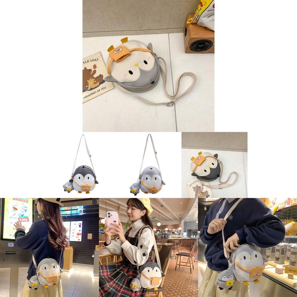 Adorable Cartoon Penguin Shaped Kids Shoulder Bag Versatile For Boys And Girls