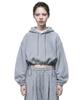 String Oversized Crop Hoodie - Melange