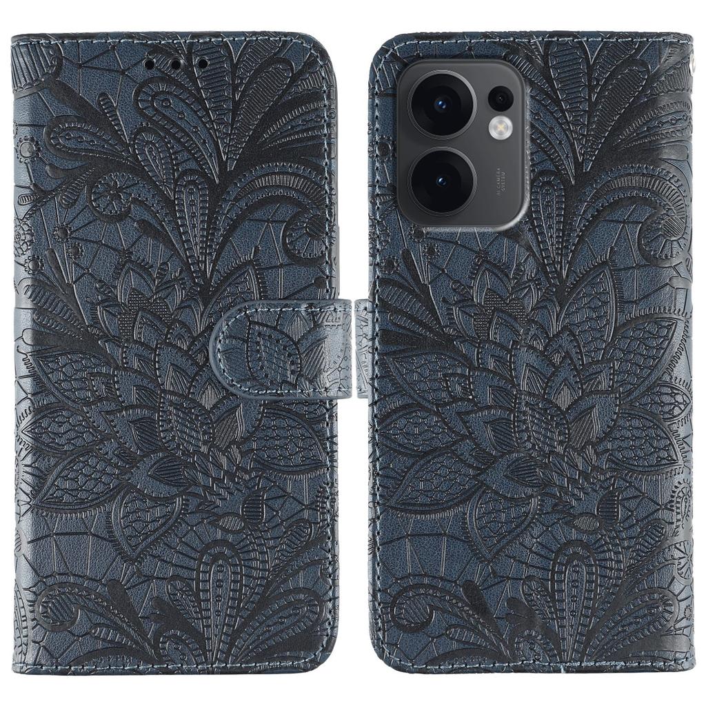 For Oppo Reno13 F 5G/4G Case Lace Flowers PU Leather Flip Wallet Phone Cover