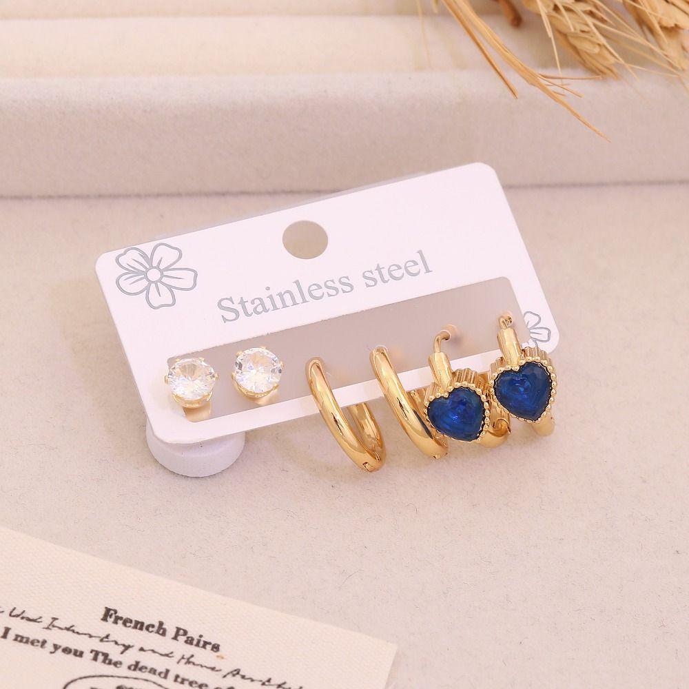 Crystals Stud Earrings Vintage Ear Accessories New Ear Rings  for Women Girls
