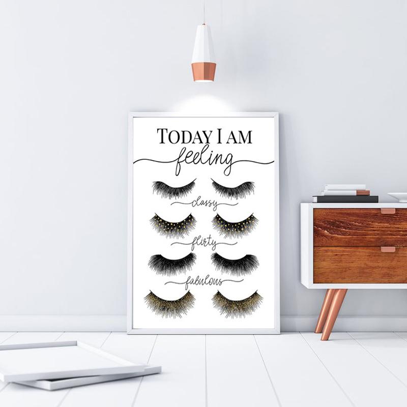 Makeup Wall Art Eyelash Extension Style Guide Posters and Prints Eyelash Technician Business Form Canvas Painting Decor Picture