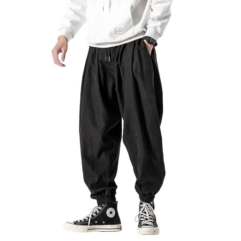 Spring Autumn Men's Black Pants Hip Hop Streetwear Fashion Jogger Harem Trousers Man Casual Sweatpants Male Pants Big Size