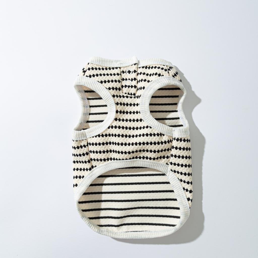 Popular dog clothes spring and summer striped waffle vest medium and small dog summer thin pet clothes