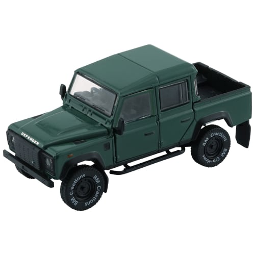 Scherer Designs B-M Creations Land Rover Defender 110 Pickup 16 Green LHD 1/64 Scale Model 64B0197