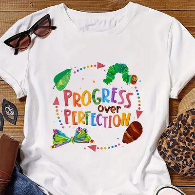 Women Summer T Shirt Retro Fashion Short Sleeve Tees Casual  Interesting Patterns Printed  Tops