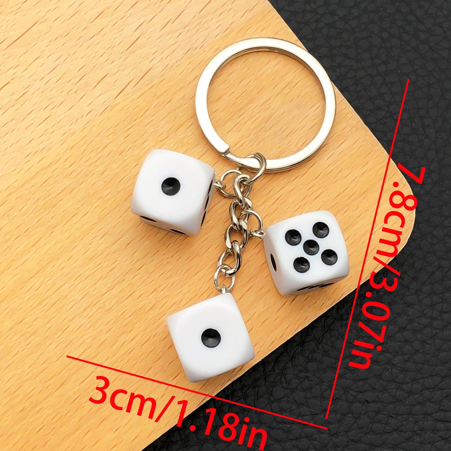 European and American Creative Resin Dice Keychain Pendant Handmade Car Bag Accessory Gift.