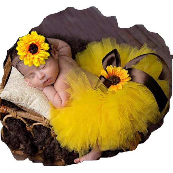 Ylsteed Newborn Girls Photography Prop Infant Tutu Skirt Newborn Lace Tulle Skirt Girl Photo Shoot Outfits Infant Princess Costume Clothes Photo