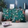 1 Pieces Teal Cushion Covers With Pink Flower Branch Pattern Polyester pillowcase, sofa decorative cushion cov Headboard Pillow