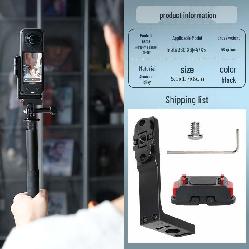 Clip Staffa di Montaggio Orizzontale Insta360 X3/X4/X5 per Action Cam