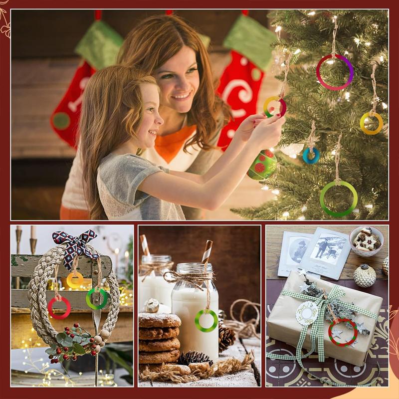 5pcs 15cm Unfinished Wooden Rings for Craft, Natural Blank Flat Ring Circle for Pendant Connectors, DIY Crafts, Home Decor