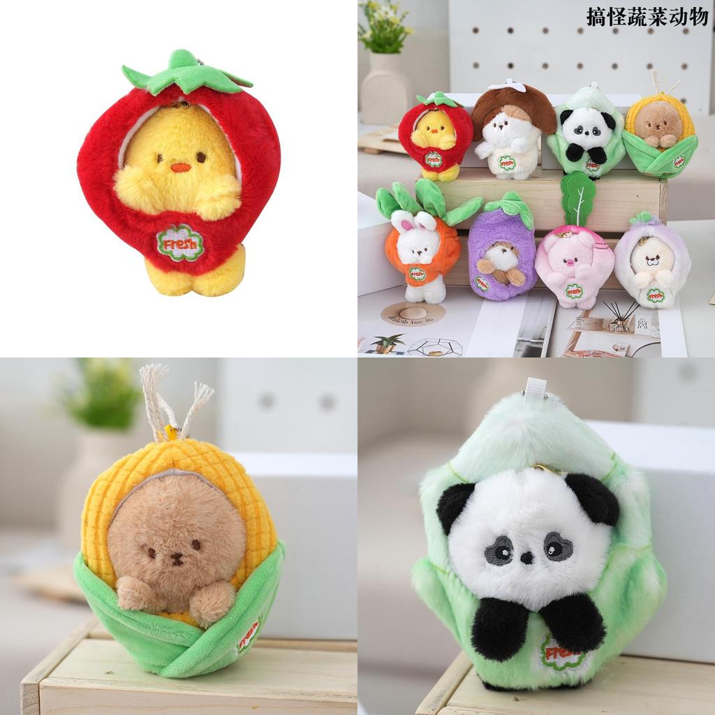 Adorable Strawberry Rabbit Plush Pillow Cute Stuffed Animal Toy For Kids