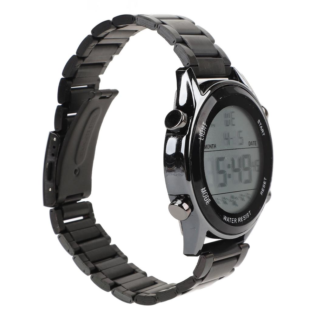 Men Digital Watch Multifunctional 50m Waterproof Depth LED Night Light Men Wrist Watch Black
