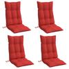 High Back Chair Cushions 4 Pcs Red Oxford Fabric