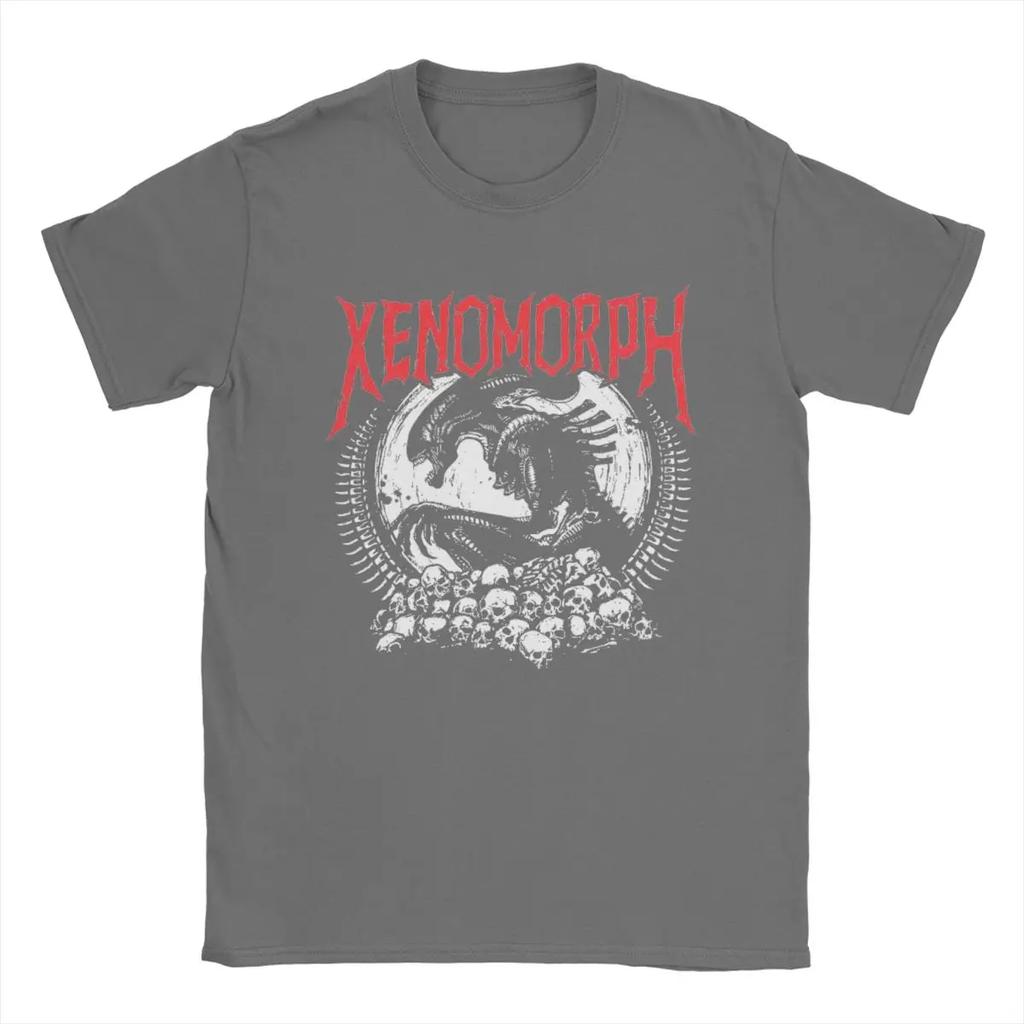 Herren T-Shirt Death Metal Xenomorph Alien Film Fantastisch 100% Baumwolle T-Shirt Kurzarm T-Shirt Rundhals Kleidung Sommer