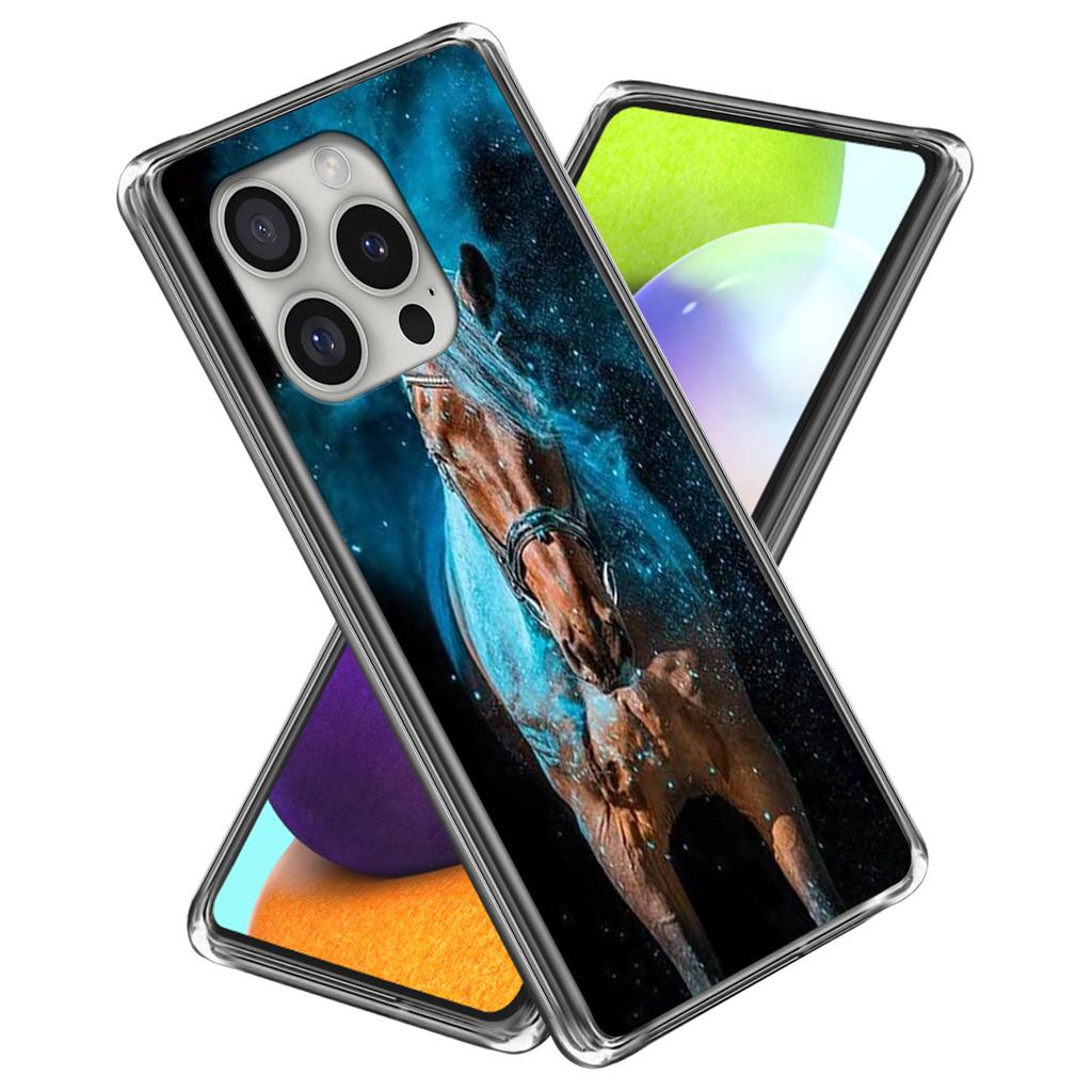 For iPhone 16 Pro Case Shock-Absorbent TPU Pattern Printed Phone Cover