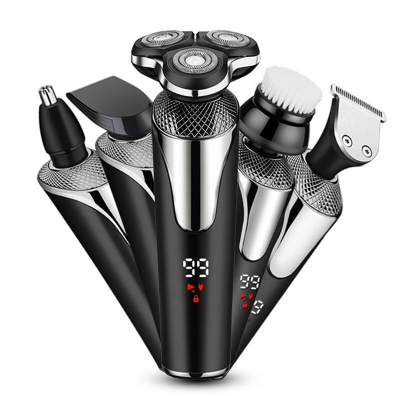 Electric Shaver with Intelligent High-power LCD Display, Rechargeable, Full-body Water-washable Beard Trimmer