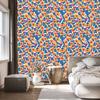 Blue and gold flowers wallpaper for living room and bedroom 50x1000