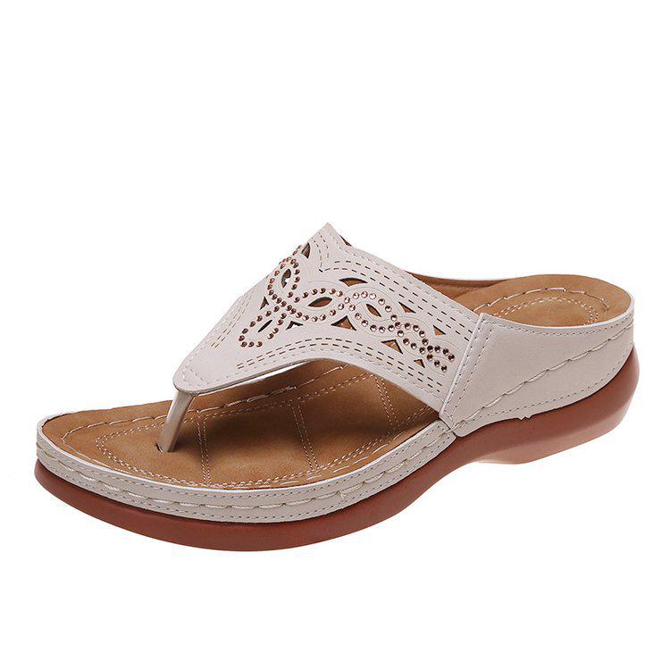 2022 Summer Rhinestone Thick Sole Plus Size Sandals