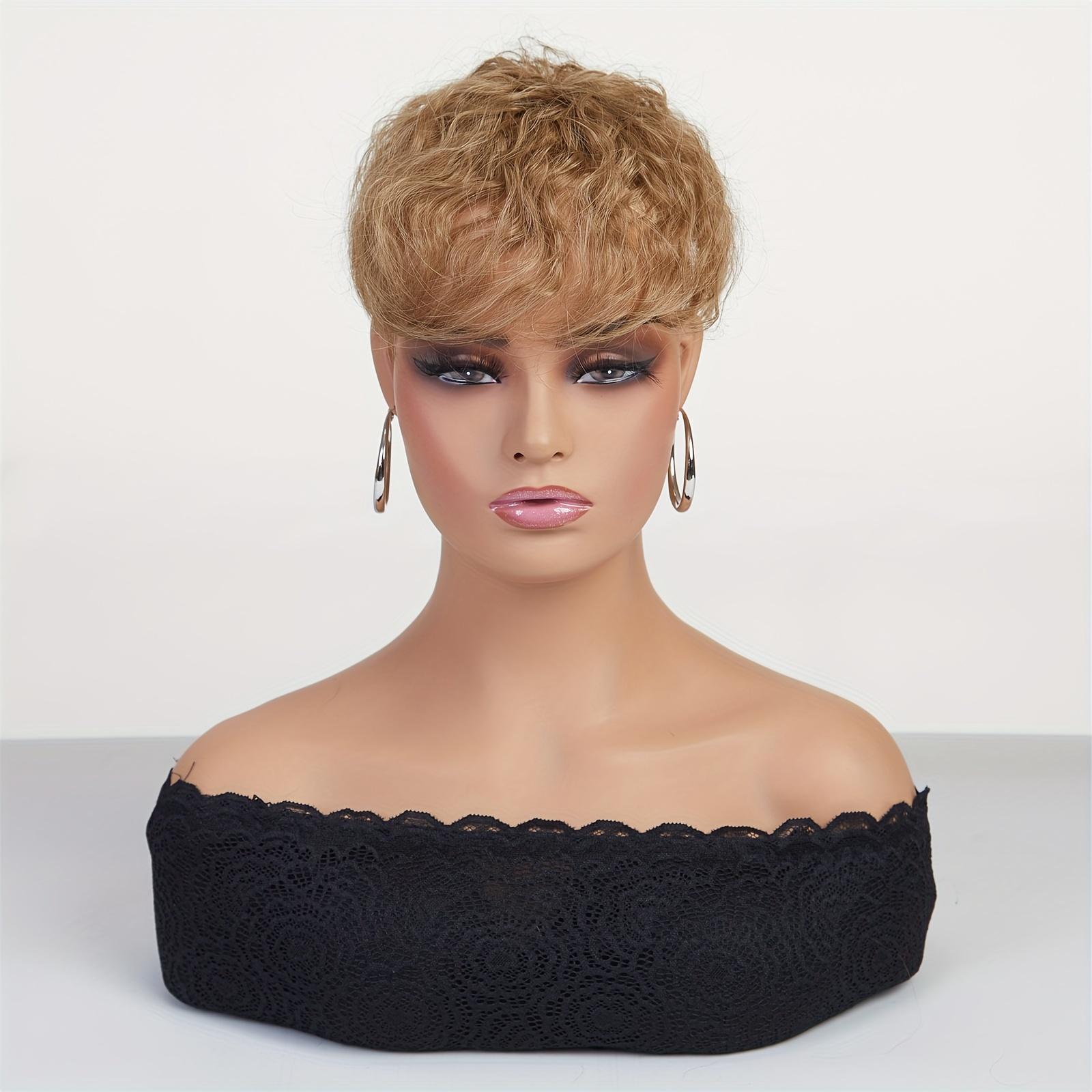 

ALAN EATON Шиньоны на заколке Короткие 20 см Темно-каштановые волосы для наращивания с челкой Термостойкие синтетические праздничные костюмы Косплей для женщин Волосы