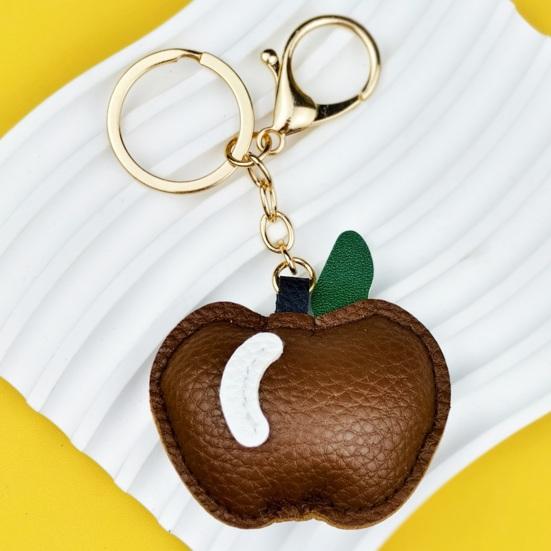 Apples Keychain Pendant Cute Apple-Shaped Leather Keychain Charm Colorful Fruit Bag And Car Pendant Soft Versatile Purse Charm for Women Tote Bags