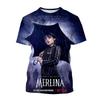 Wednesday Merlina Character Graphic 3D Print Casual Short Sleeved Women's T-shirts - Soft Medium Stretch Polyester Fabric Summer Relaxed Fit Clothing