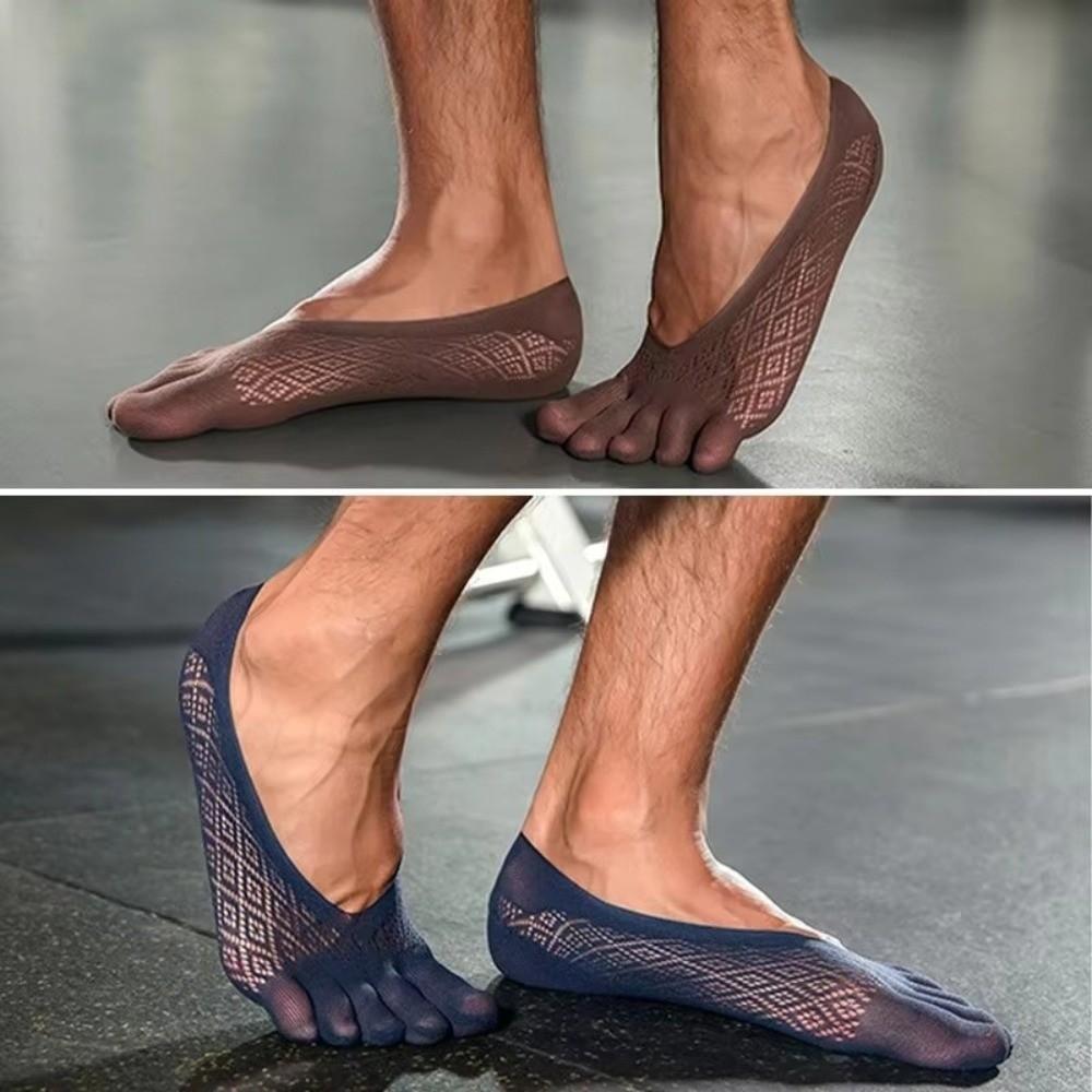 Non-Slip Five Finger Socks Mesh Grid Invisible Socks Simple Toe Seprate Socks  Low Cut
