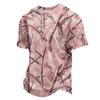 Herren Casual Hemd mit Knöpfen Kurzarm Leicht Atmungsaktiv Camouflage-Print