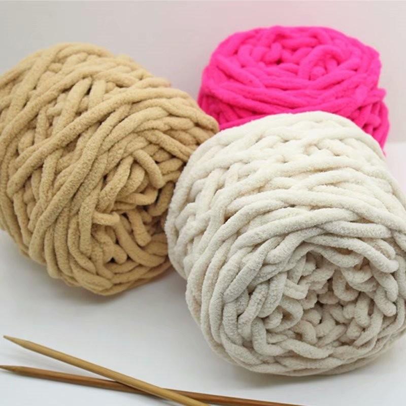 Thick Handmade Wool Yarn for DIY Scarf Knitting & Crochet - Soft, Cozy Ice Bar Line