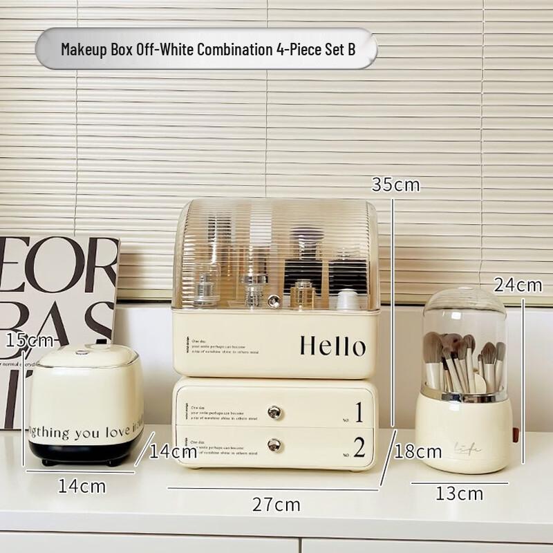Handun Large Dustproof 3-Layer Acrylic Cosmetic Organizer