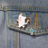 Fishing Cat Badges Alloy Material Enamel Brooch Pins for Bookbags Clothes Decors
