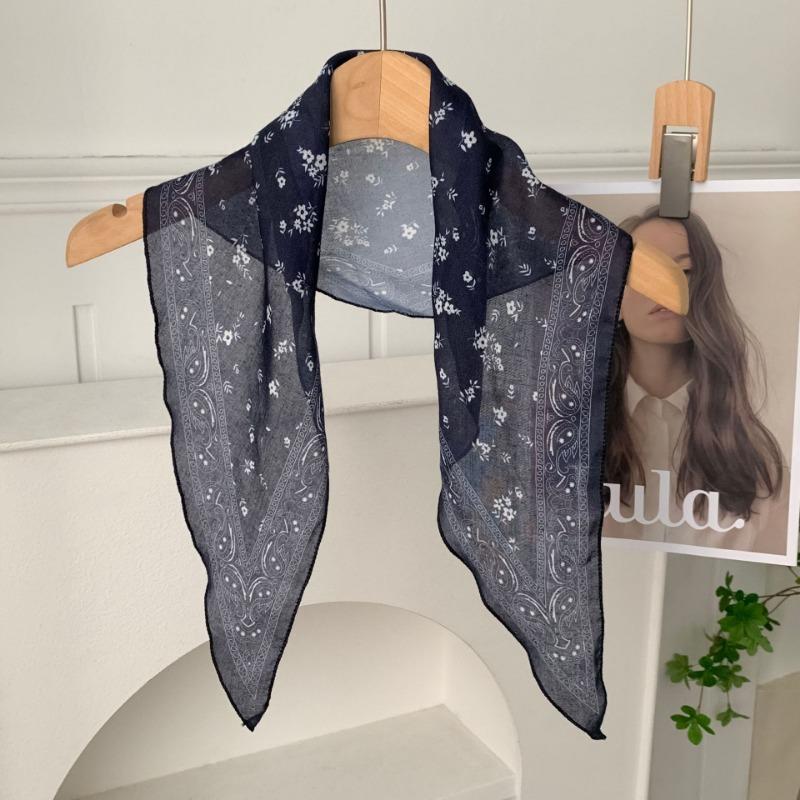 Cashew Flower Silk Scarf, Scarf, New Retro Headscarf, Headband, Jeans, Waist Accessories, Triangular Scarf, Waist Fart Curtain.