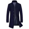 Autumn and Winter Men's Woolen Coat Fashion Monk Collar Woolen Trench Coat Men's Cotton Thickened Woolen Coat