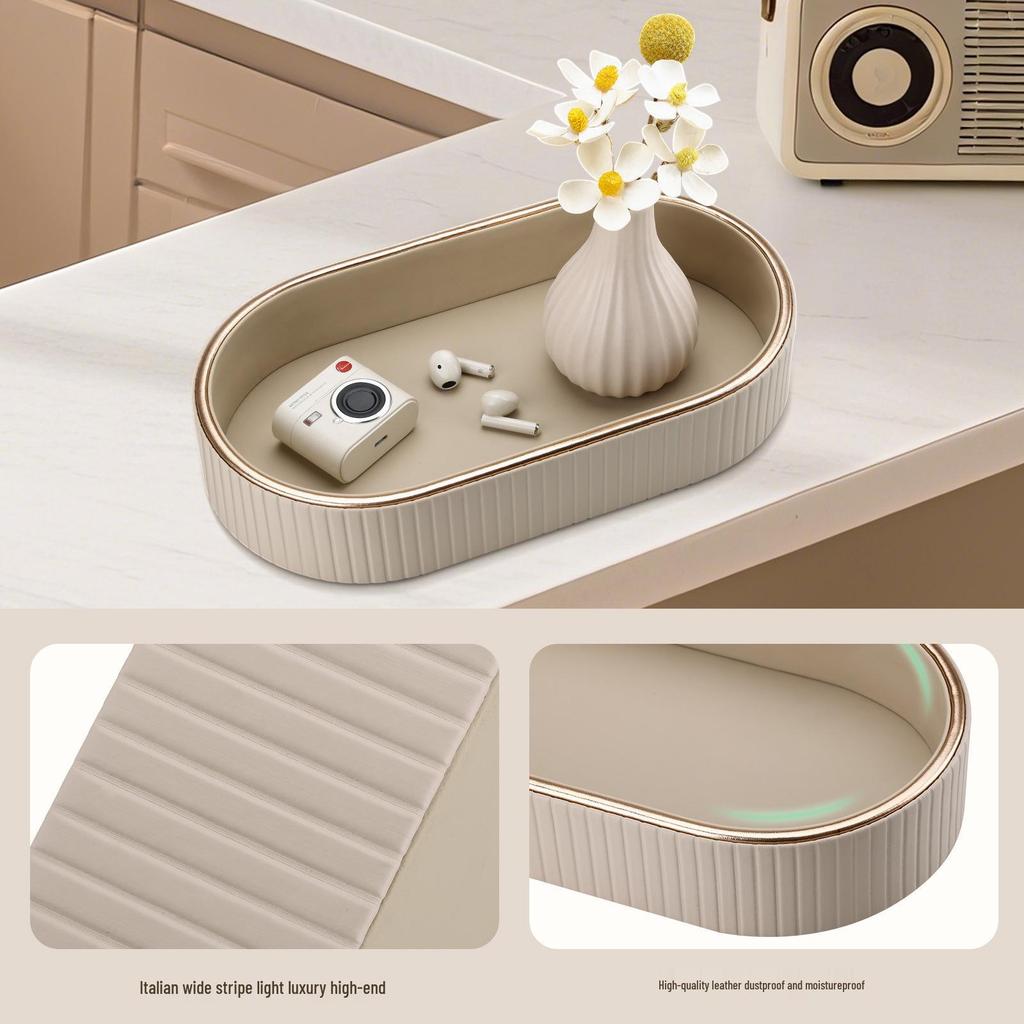 Oval Design Organizer Tray for Keys, Remotes, and Jewelry