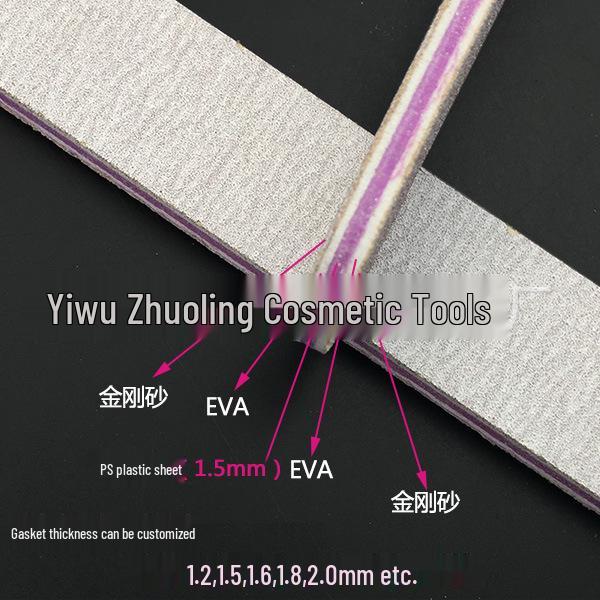 Zebra Pattern Diamond Nail File & Buffer - Durable Sandpaper for Trimming and Grinding