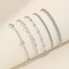 Trendy Beaded Bracelet Set: European-American Hip Hop Style, Heart Chain, 5-Piece Collection