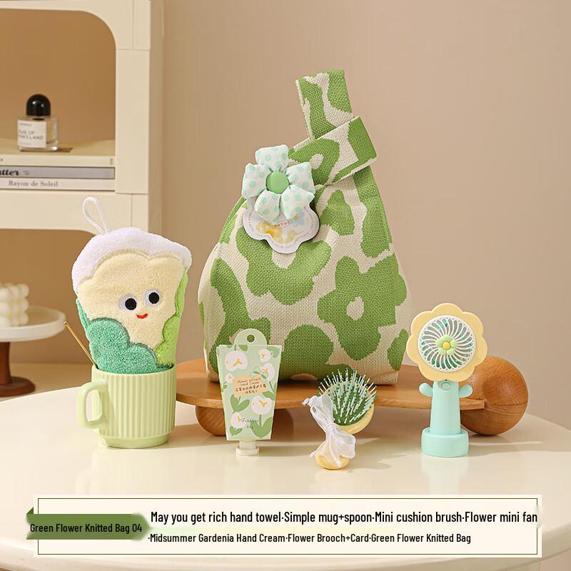 Practical Gift Set for Special Occasions Mug, Hand Towel, Mini Fan, Comb, Hand Cream