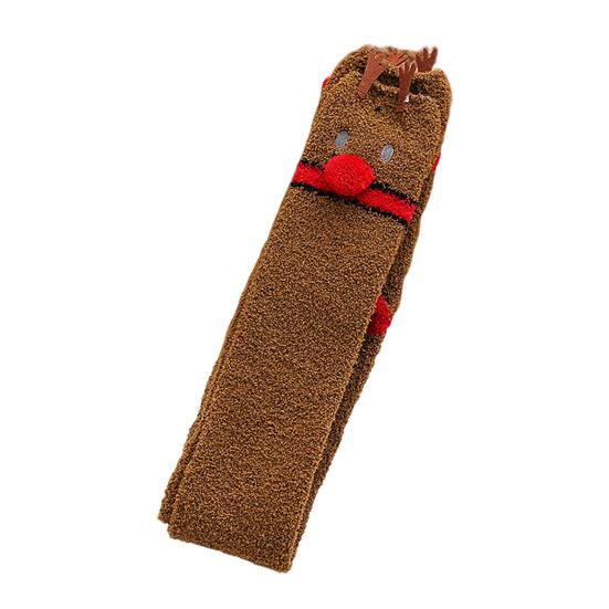 Christmas Thigh High Fuzzy Socks for Women Cute Cartoon Over The Knee Socks Winter Long Leg Warm Fluffy Stockings