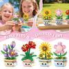 Diy Hand-assembled Flower Buildingblocks With Small Pieces, Everlasting Hand-held Flower Toys