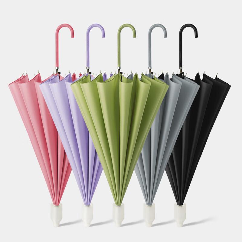 Large Reinforced 16-Rib Straight Handle Umbrella - 2 Pack