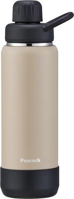 Peacock Thermos Industry Peacock Water Bottle Carbonated Compatible Beige Cold Storage Direct Drinking Sports Handle Thermos CA (The-peacock) 0.7L