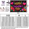 2D Valentines Day Party Tapestry, "Happy Valentine's Day" Print with Hearts, Flowers and Sparkles Photo Banner