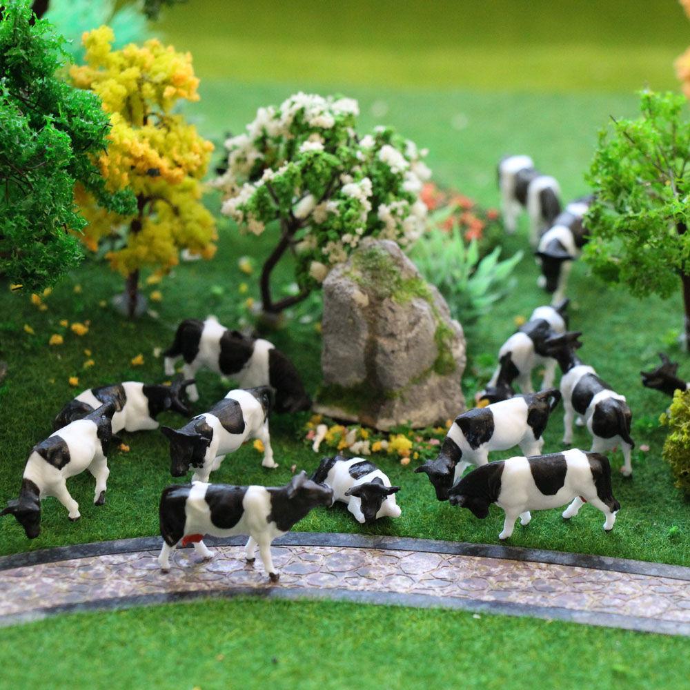 Black and White Cow Farm Animal Toy Set