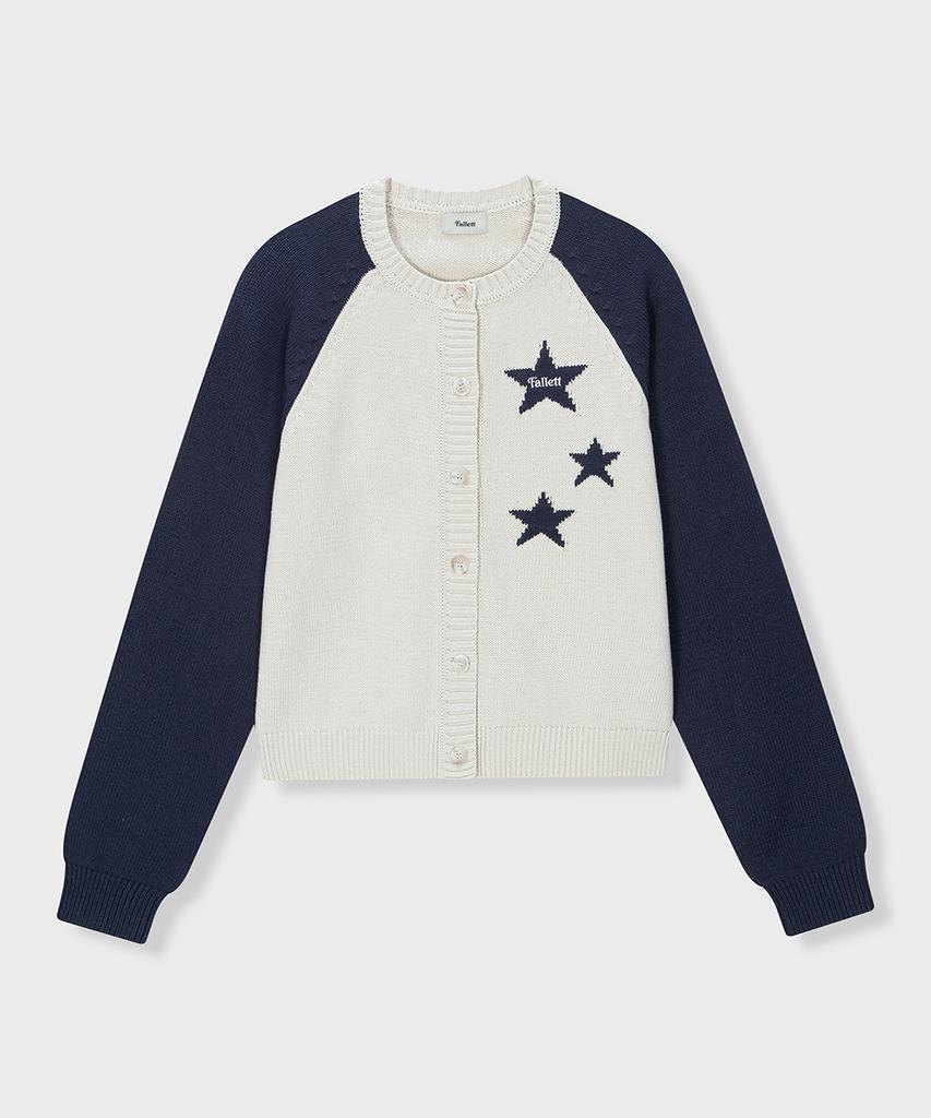 Fallett Star Knit Cardigan Navy