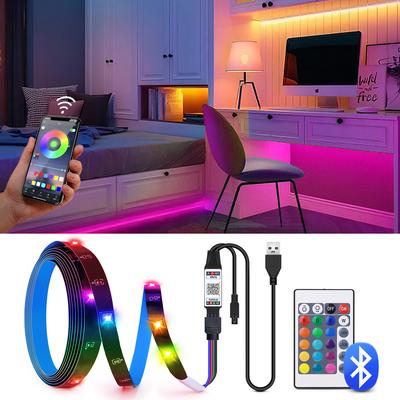 10M/15M/20M USB 5V Bluetooth 5050 LED Strip Light RGB Remote Control Lights Flexible Lamp Tape Ribbon for TV Desktop BackLight Diode Tape Room Decor