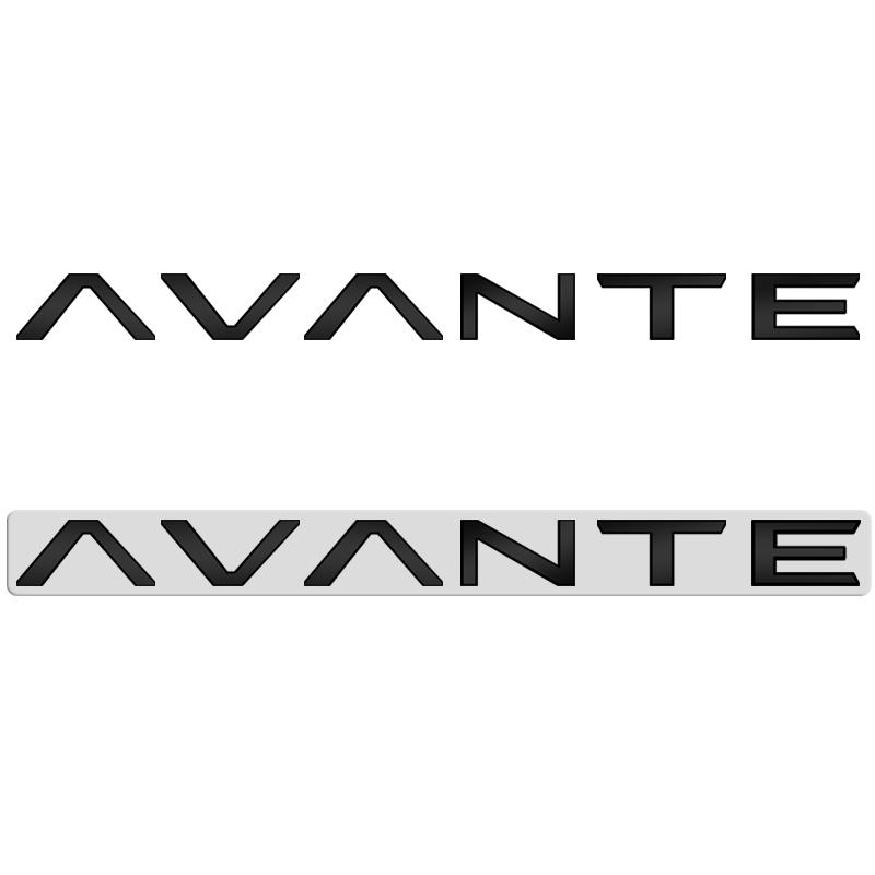 AAWB1 AAPR1 Glossy Black Compatible Compatible for AVANTE Letter Metal Logo Badge 3D Stickers Trunk Emblem Decal Decoration Car Styling Accessories