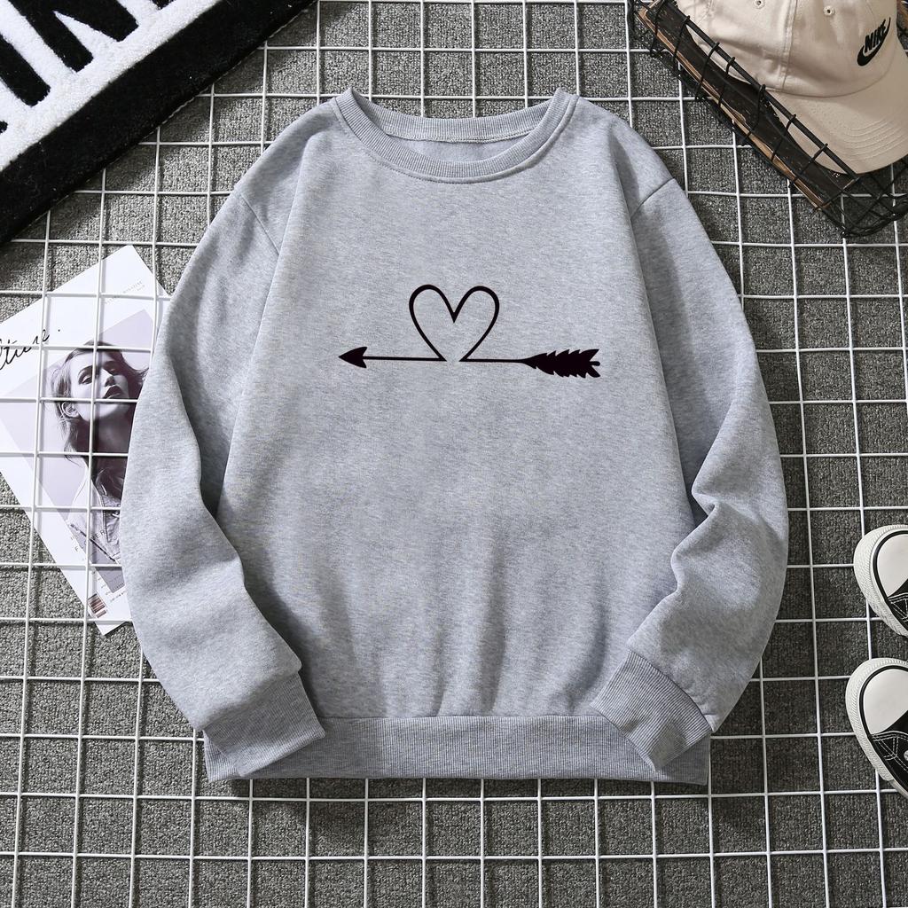 Winter new round neck hoodie printed with fleece 6934