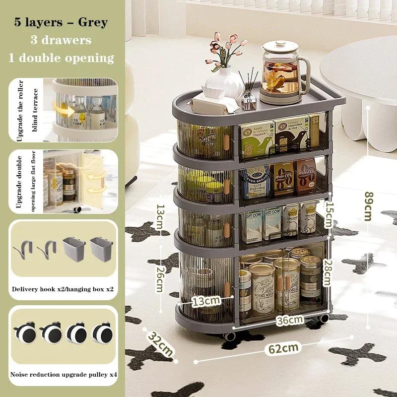 Folding Storage Rack Trolley Baby Product Storage Cart Simplicity Portability Trolley and Snack Toys Sundries Organizer Shelving