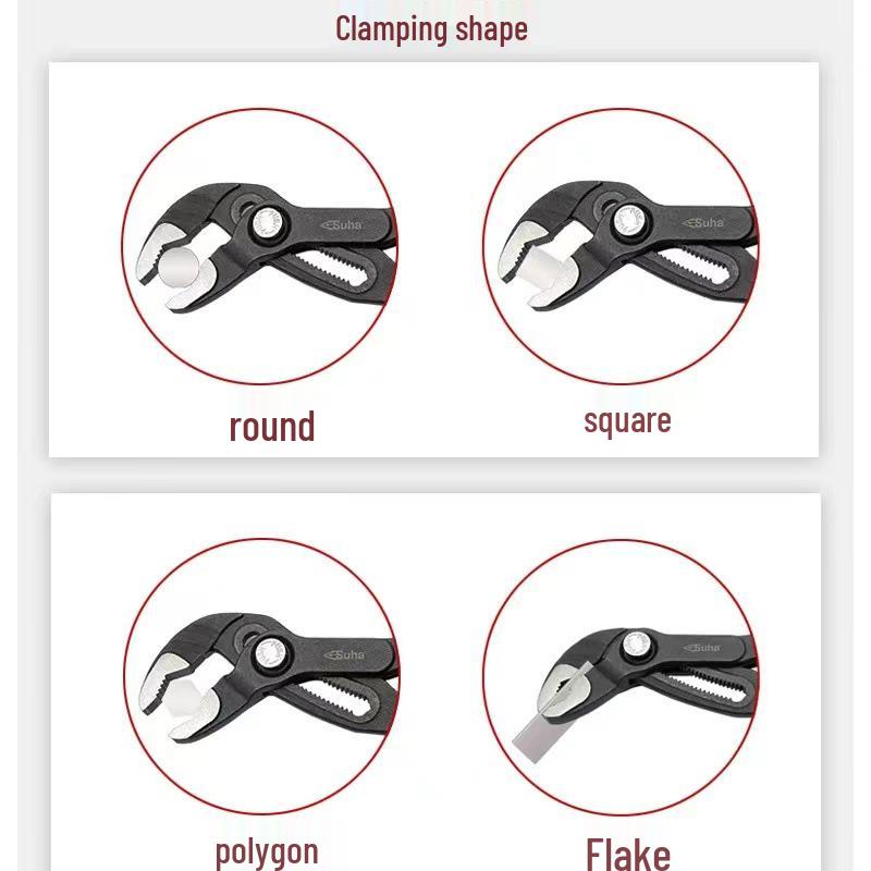 Multifunctional Adjustable Water Pump Pliers with Dipped Handle and Large Opening